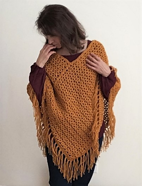 Pumpkin Spice Fall Poncho