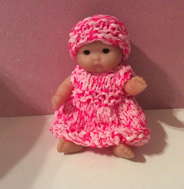 Raspberry Ripple Outfit for 5" Berenguer doll