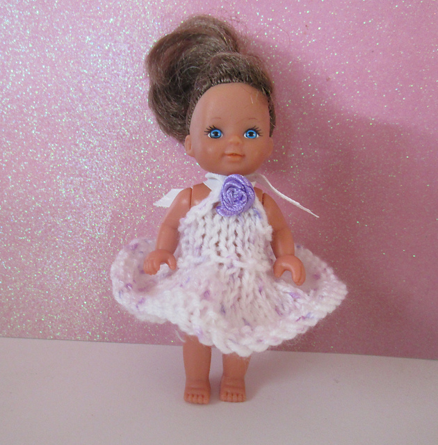 Lavender 4 inch dolls dress