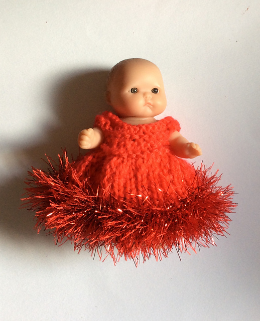 Christmas Dress for 5" Doll