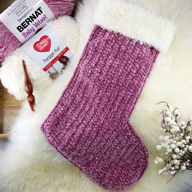 Velvet and Fur Christmas Stocking