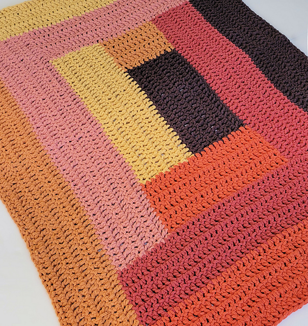 Easy Rectangle Log Cabin Blanket