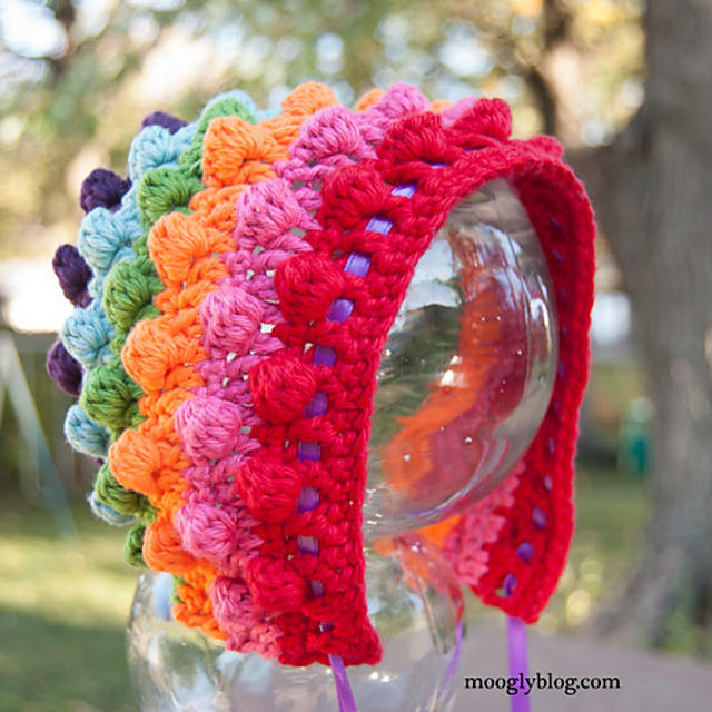 Blackberry Salad Striped Baby Bonnet
