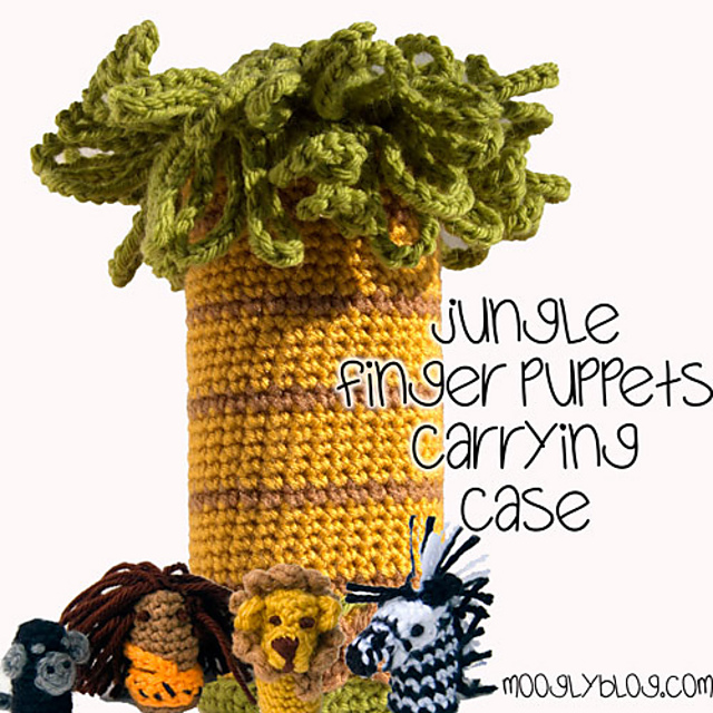 Ravelry Jungle Finger Puppets Carrying Case pattern by Tamara Kelly