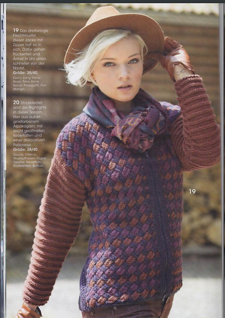 # 19 Jacke mit Flechtmuster-Vorderteilen