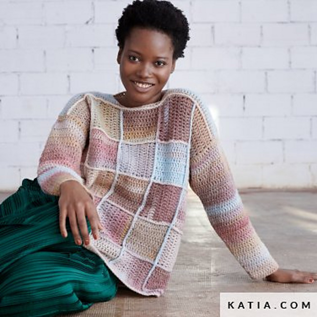 6292-04 Granny square sweater