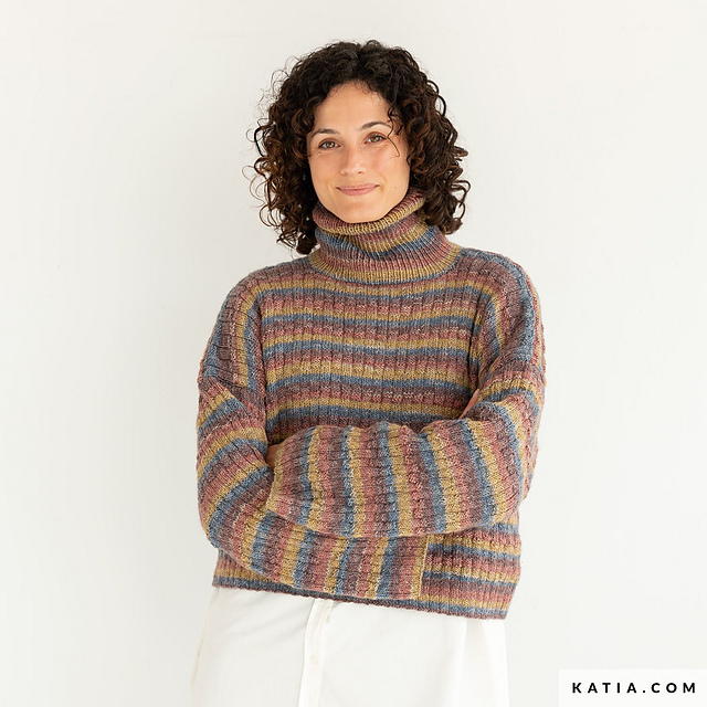 High neck rib sweater (8036_434)