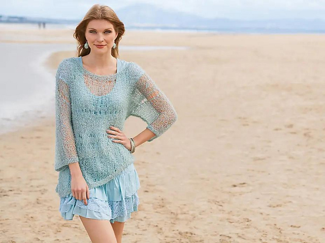 Transparenter Pulli in Mint