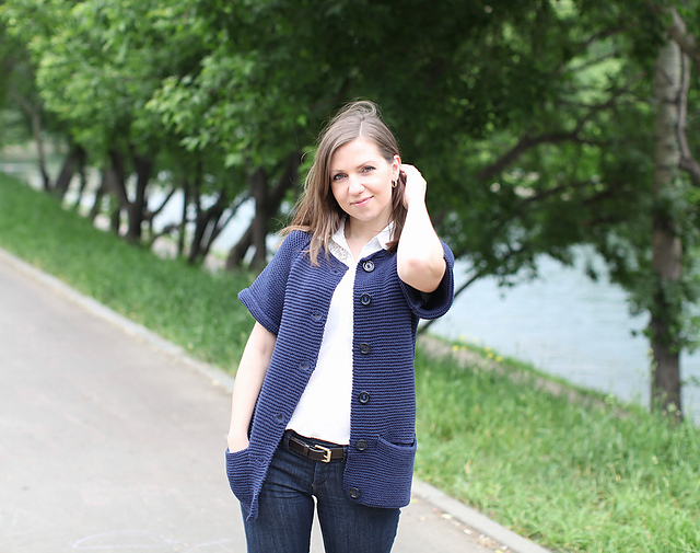 Veste femme point mousse n°6