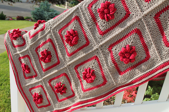 framed flowers throw