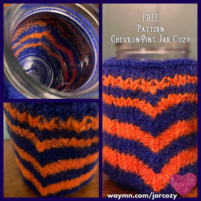 Chevron Pint Jar Cozy
