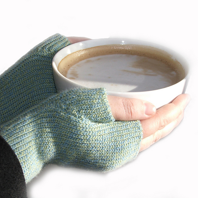 Knit Look Fingerless Mitts