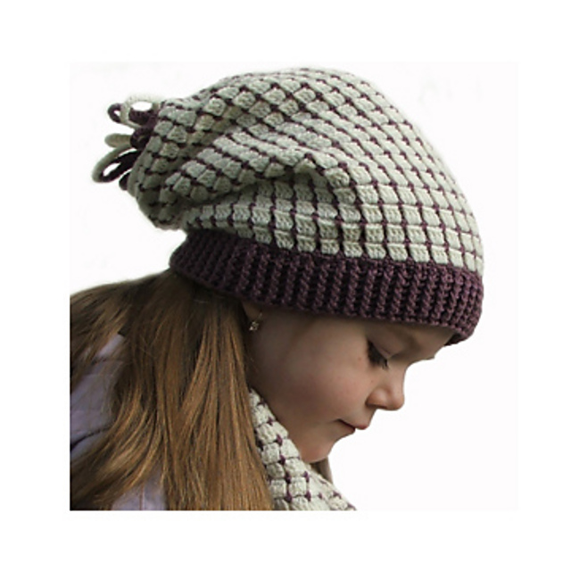 Soft Squares Hat and Scarf Set