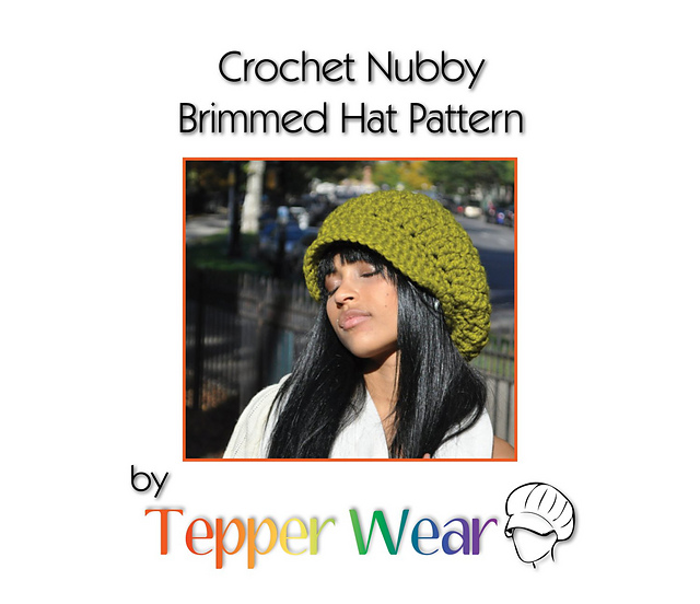 Crocheted Nubby Brimmed Newsboy Hat