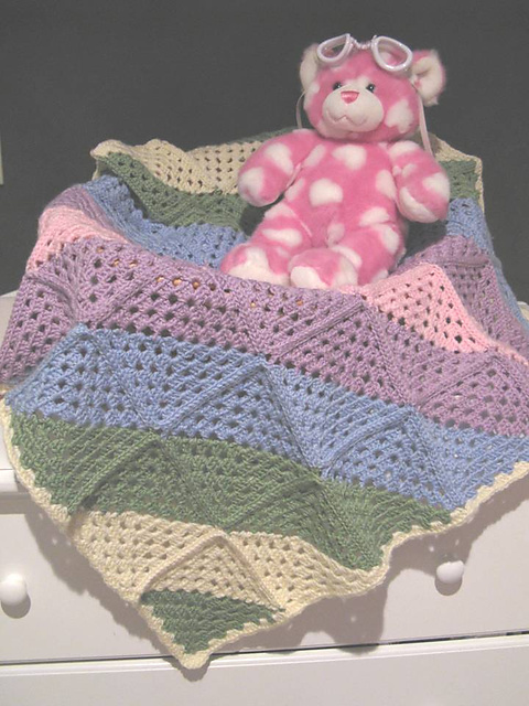 Diagonal Granny Squares Baby Afghan