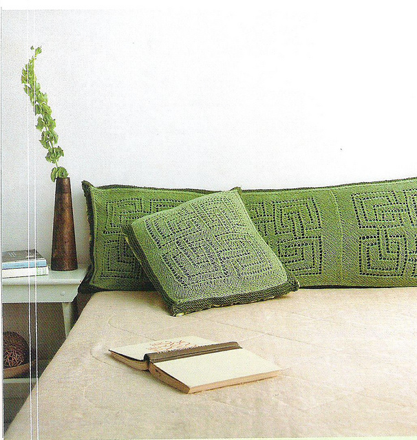 interlocking squares pillow and bolster