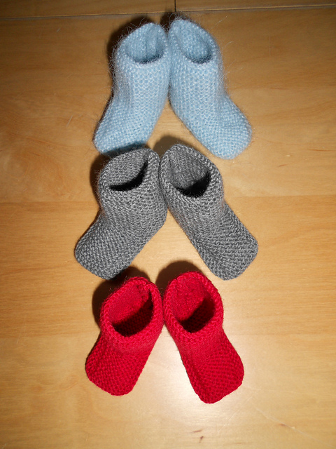 Chaussons au point mousse