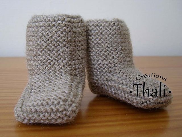 Chaussons au point mousse