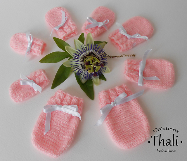 Moufles bouton de rose