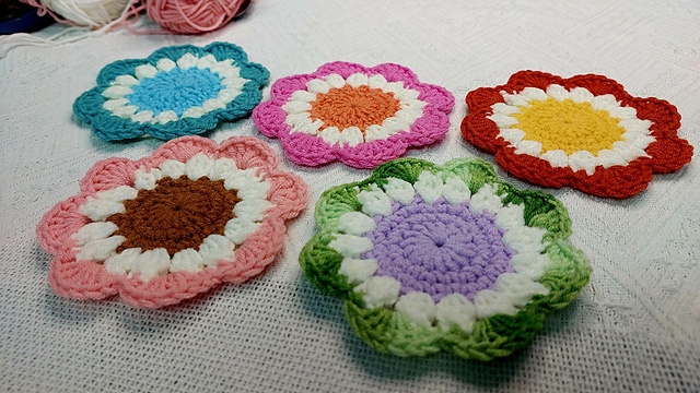 Colorful Flower Coasters