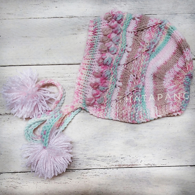 Popcorn Bobble Lace bonnet