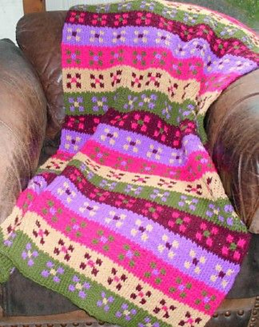 Ravelry Flower Power Blanket pattern by Kathryn DoubrleyThe Answer Lady