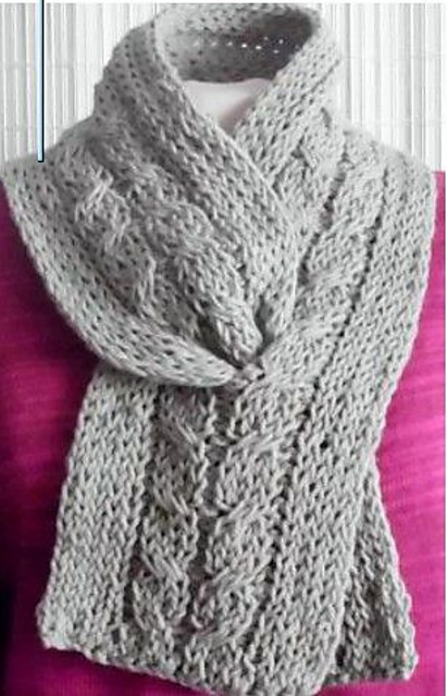 Cabled Keyhole Scarf
