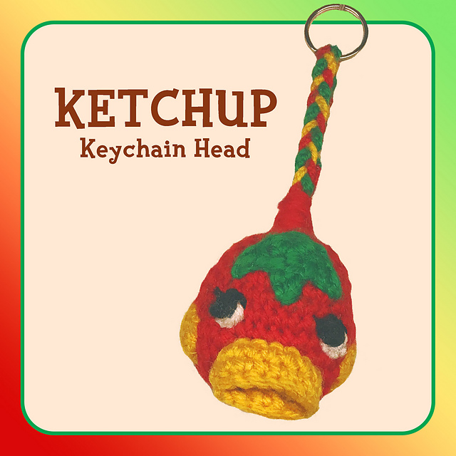 Animal Crossing Ketchup Keychain Head