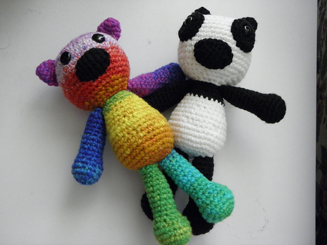 Peyton the Amigurumi Bear and Lian the Panda