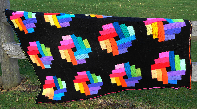 Courting Rainbows Tunisian Entrelac