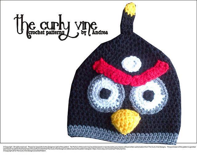 Black Angry Bird Hat