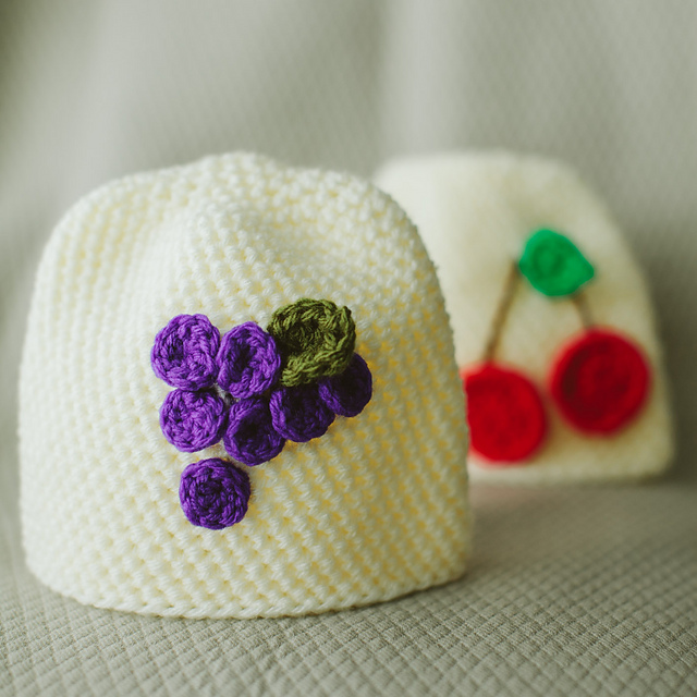 Appliques: Cherries, Grapes, Butterfly, Lamb