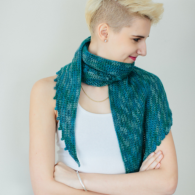 Picots and Leaves Shawlette