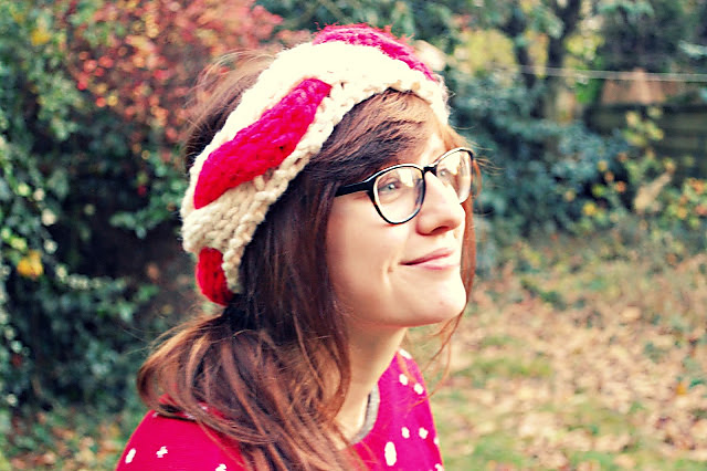 chunky candy cane headband