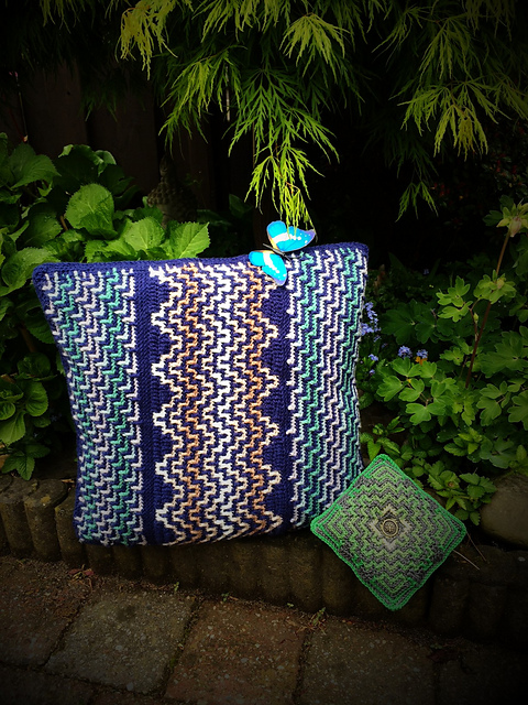 the Mosaic purse pillow
