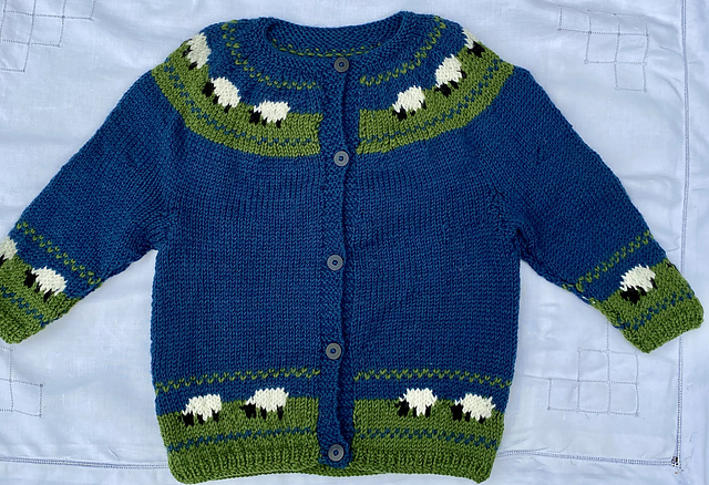 Sheep Embroidery Knitted Cardigan