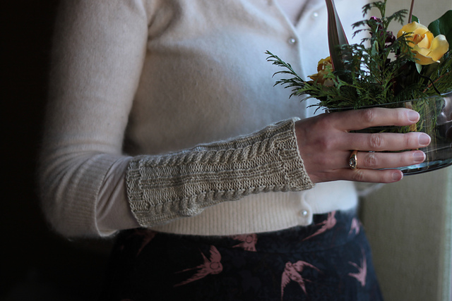 Cabled Wrist Warmers