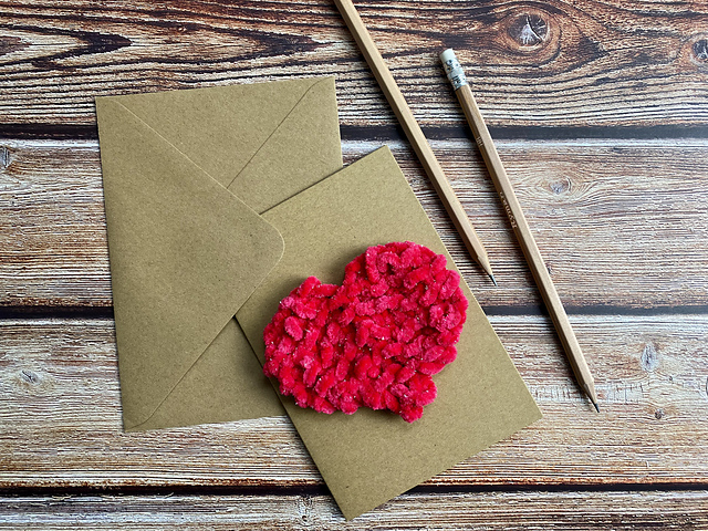 hand knit valentines day card