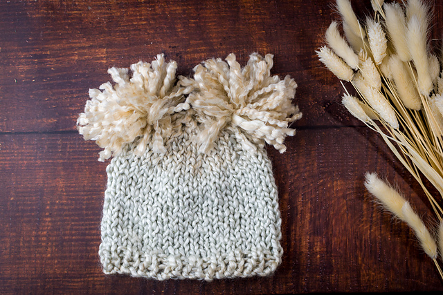 Chunky Newborn Baby Pompom Hat