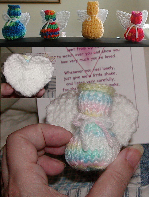 Wee Knitted Pocket Angel Peep
