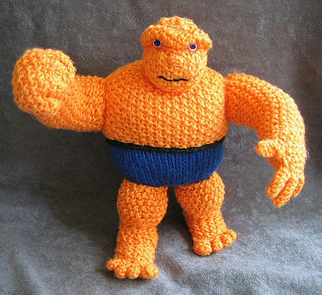 Marvel Comics the Thing Peep Amigurumi Knitting Pattern