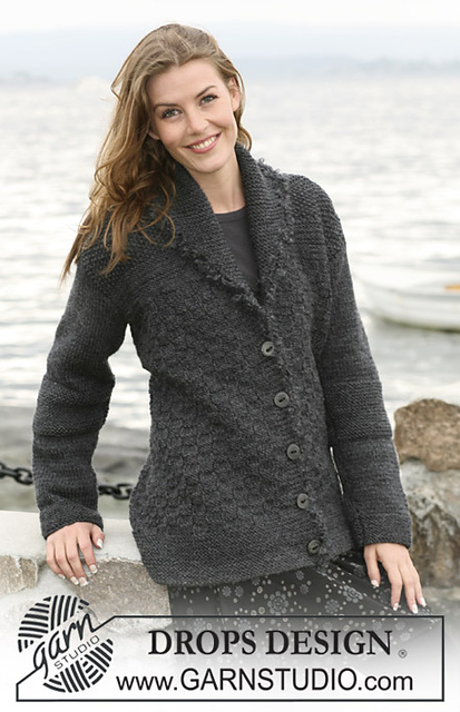 104-39 Textured jacket with crochet edge