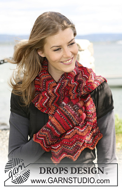 Zaffer Pattern Ravelry: 103-2 a - Scarf with a zig-zag pattern pattern by DROPS design