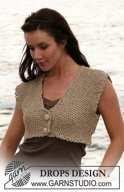 107-16 Waist coat in moss stitch