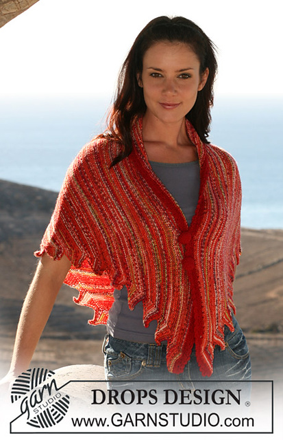 107-28 Shawl with crochet border and button covers