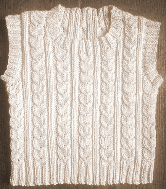 Baby's crew neck cable cricket pullover