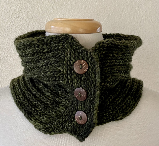 Brioche Button Cowl