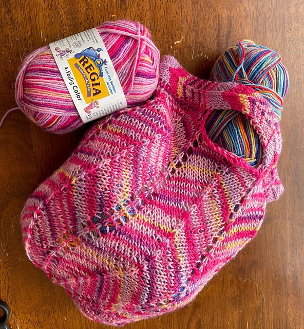Sock Yarn Chevron Market Bag