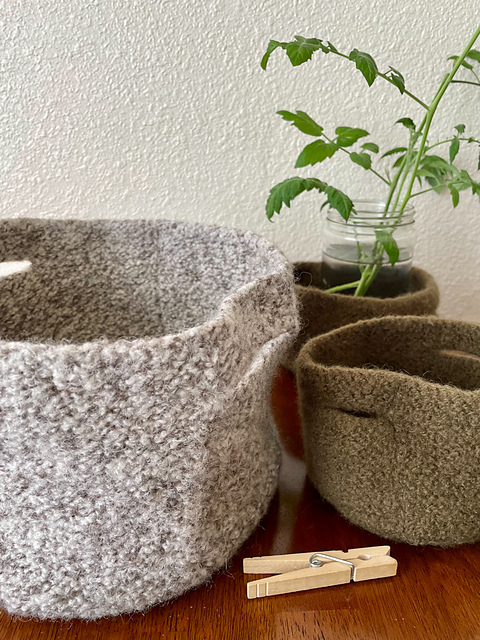 Wool Vessel IV: Three Small Pots