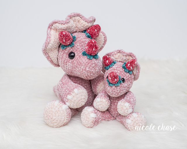 Ravelry: Strawberry Tanner the Triceratops pattern by Nicole Chase